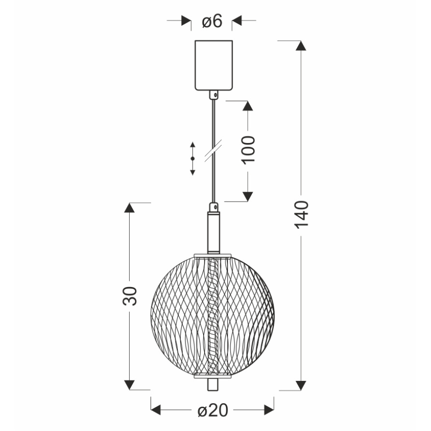LED полилей на кабел PUMA LED/10W/230V Ø 20 см черен