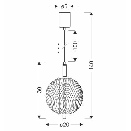 LED полилей на кабел PUMA LED/10W/230V Ø 20 см черен