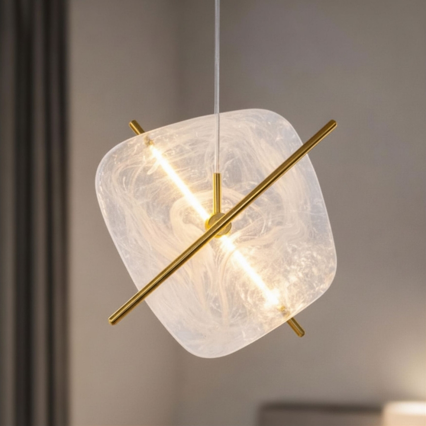 LED полилей на кабел RELAX LED/15W/230V златист/бял