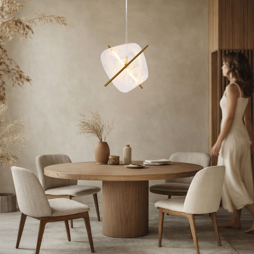 LED полилей на кабел RELAX LED/15W/230V златист/бял