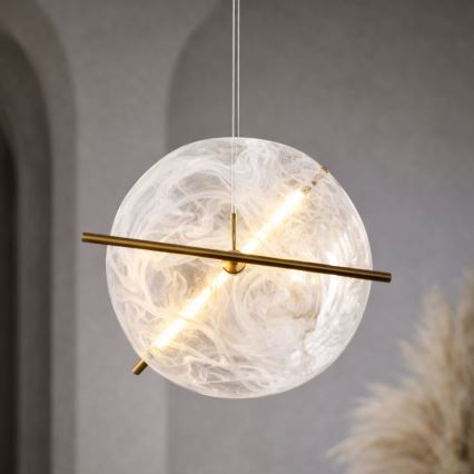 LED полилей на кабел RELAX LED/15W/230V златист/бял