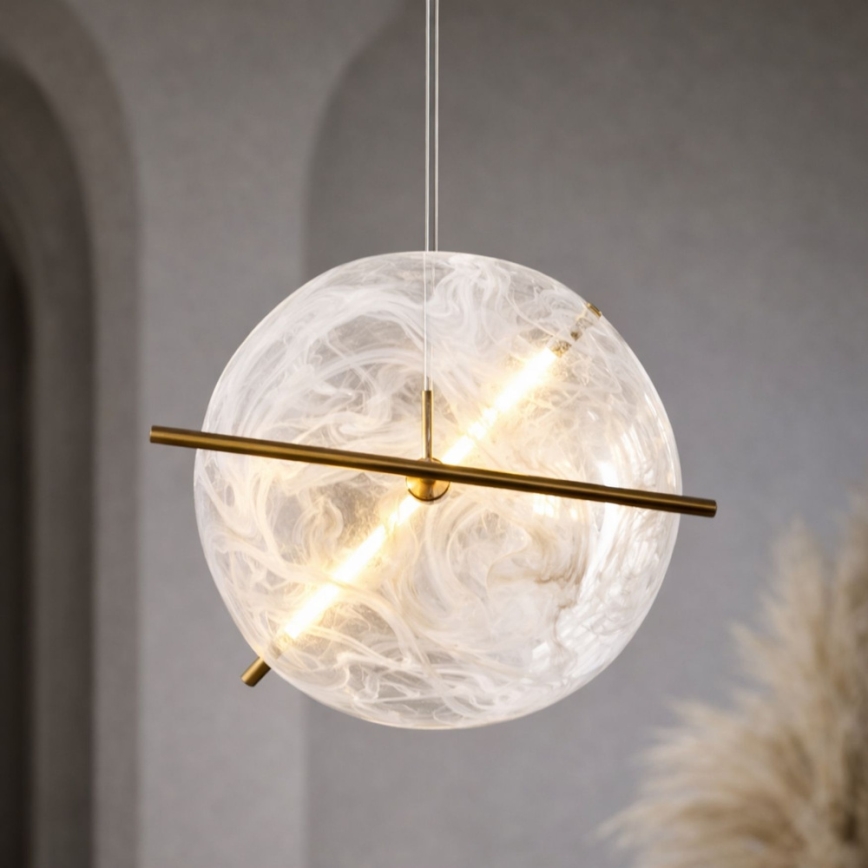 LED полилей на кабел RELAX LED/15W/230V златист/бял
