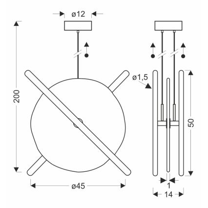 LED полилей на кабел RELAX LED/15W/230V златист/бял