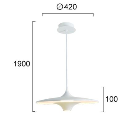 LED полилей на кабел RENE LED/19W/230V CRI 90 бял