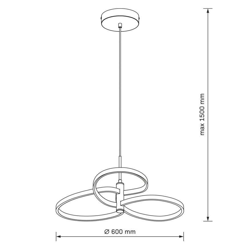 LED полилей на кабел RIBBON LED/25W/230V 4000K черен