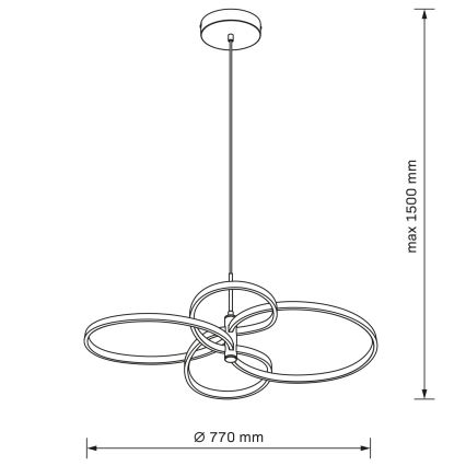 LED полилей на кабел RIBBON LED/37W/230V 4000K черен