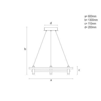 LED димируем полилей на кабел LED/100W/230V 3000-6500K пр. 60 см + дистанционно управление
