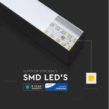 LED полилей на кабел SAMSUNG CHIP LED/40W/230V 4000K черен