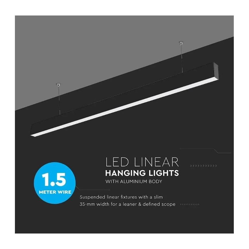 LED полилей на кабел SAMSUNG CHIP LED/40W/230V 4000K черен