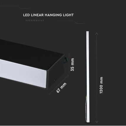 LED полилей на кабел SAMSUNG CHIP LED/40W/230V 4000K черен