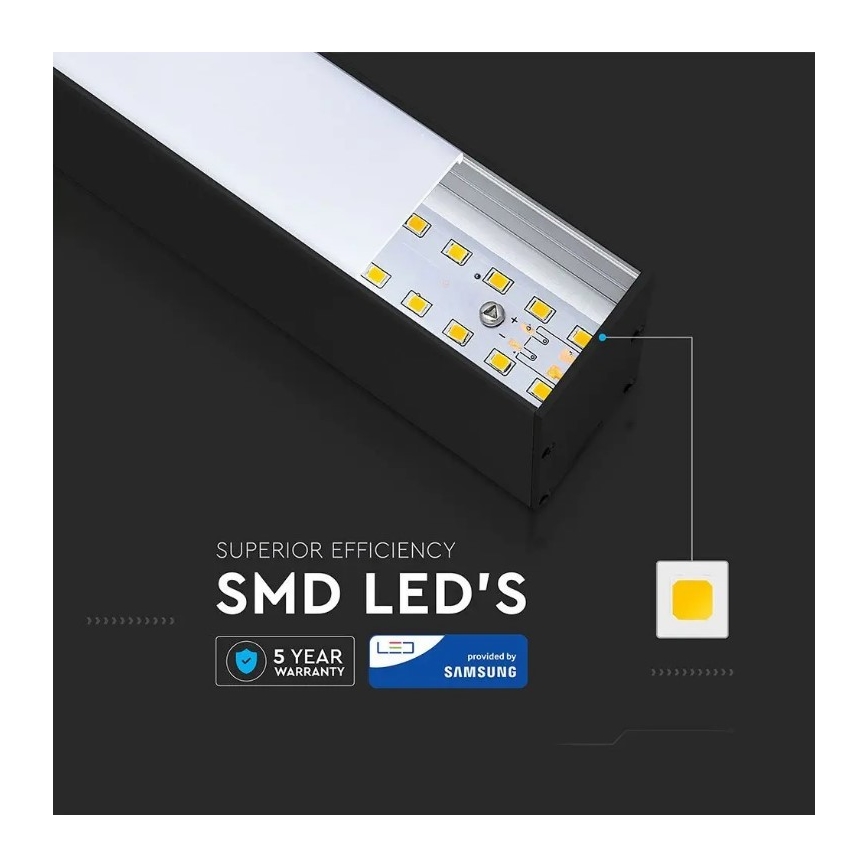 LED полилей на кабел SAMSUNG CHIP LED/40W/230V 4000K черен