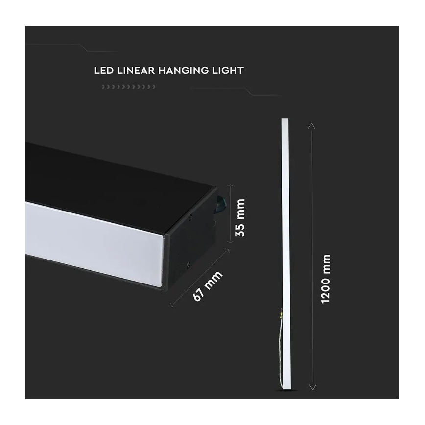 LED полилей на кабел SAMSUNG CHIP LED/40W/230V 4000K черен