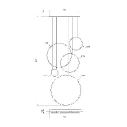 LED полилей на кабел SATURNO LED/100W/230V черен