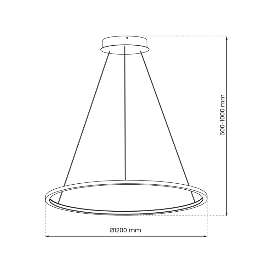 LED полилей на кабел SATURNO LED/65W/230V Ø 120 см IP44 черен