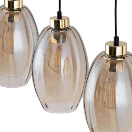 LED полилей на кабел SEBO 1xE27/15W/230V черен/димно-бежов