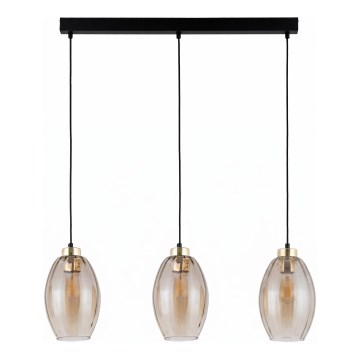LED полилей на кабел SEBO 3xE27/15W/230V черен/димчато бежов