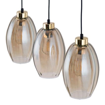 LED полилей на кабел SEBO 3xE27/15W/230V черен/димчато бежов