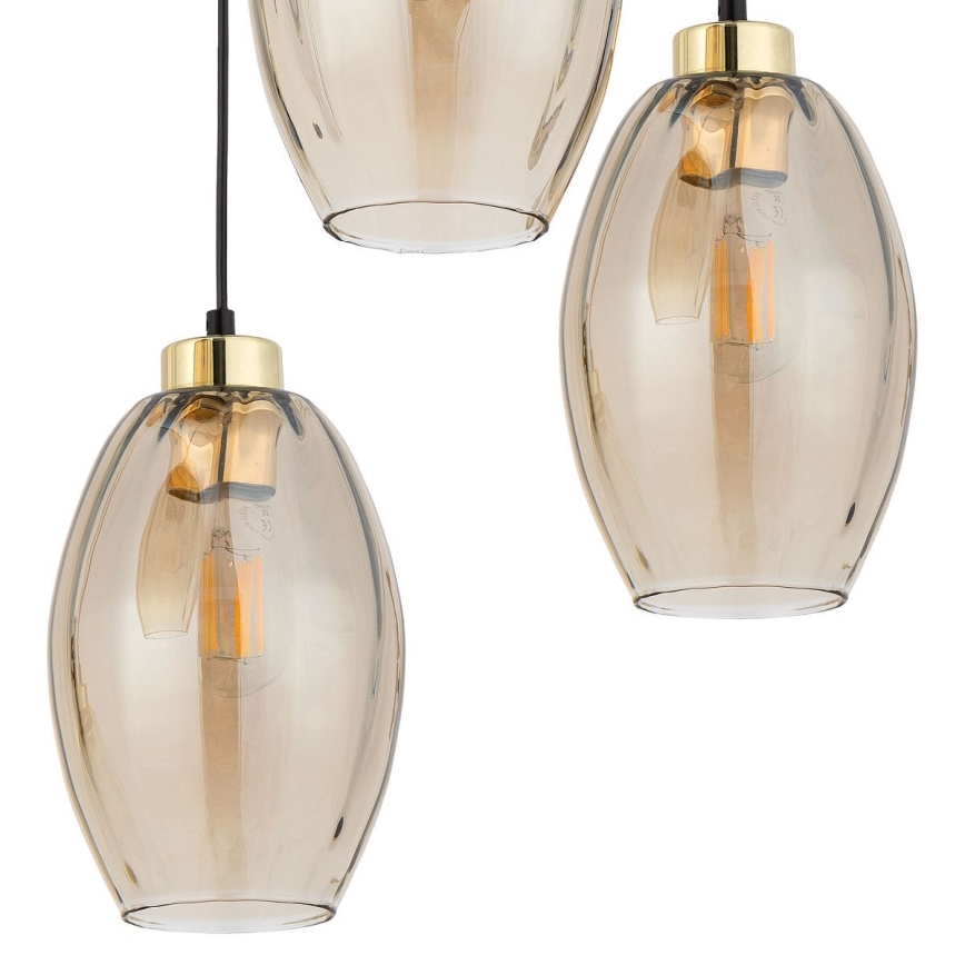 LED полилей на кабел SEBO 3xE27/15W/230V черен/опушен бежов
