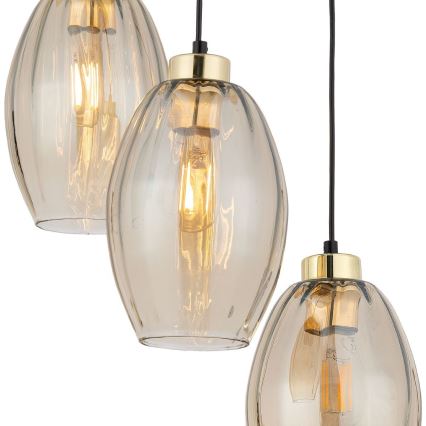 LED полилей на кабел SEBO 3xE27/15W/230V черен/опушен бежов