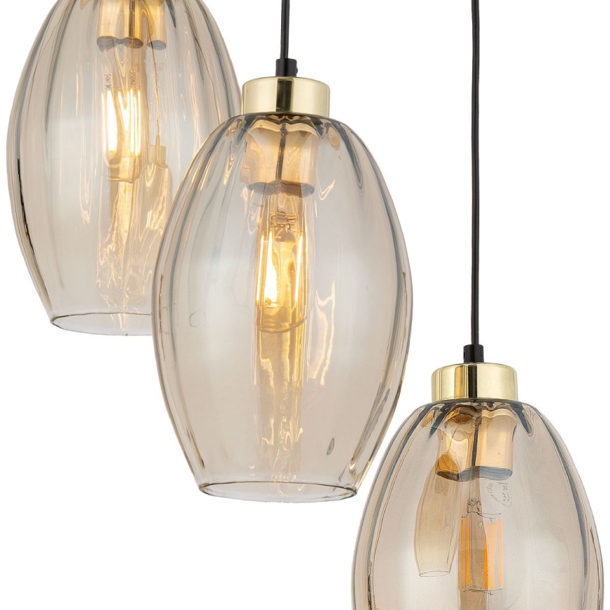 LED полилей на кабел SEBO 3xE27/15W/230V черен/опушен бежов