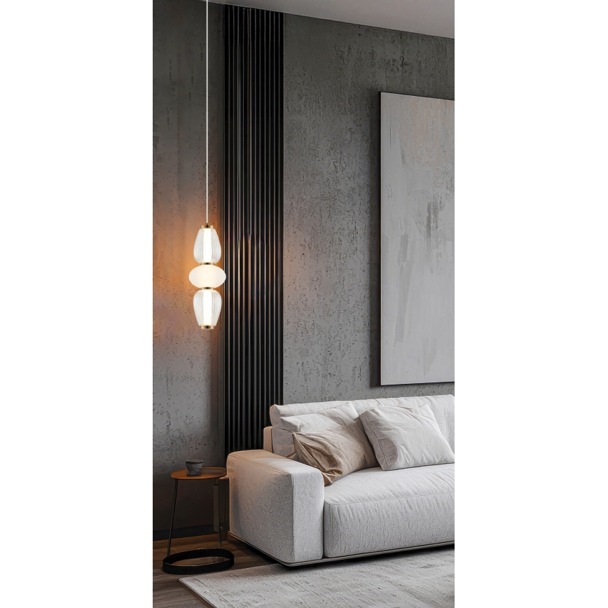 LED полилей на кабел SHINY LED/17W/230V бял/златен