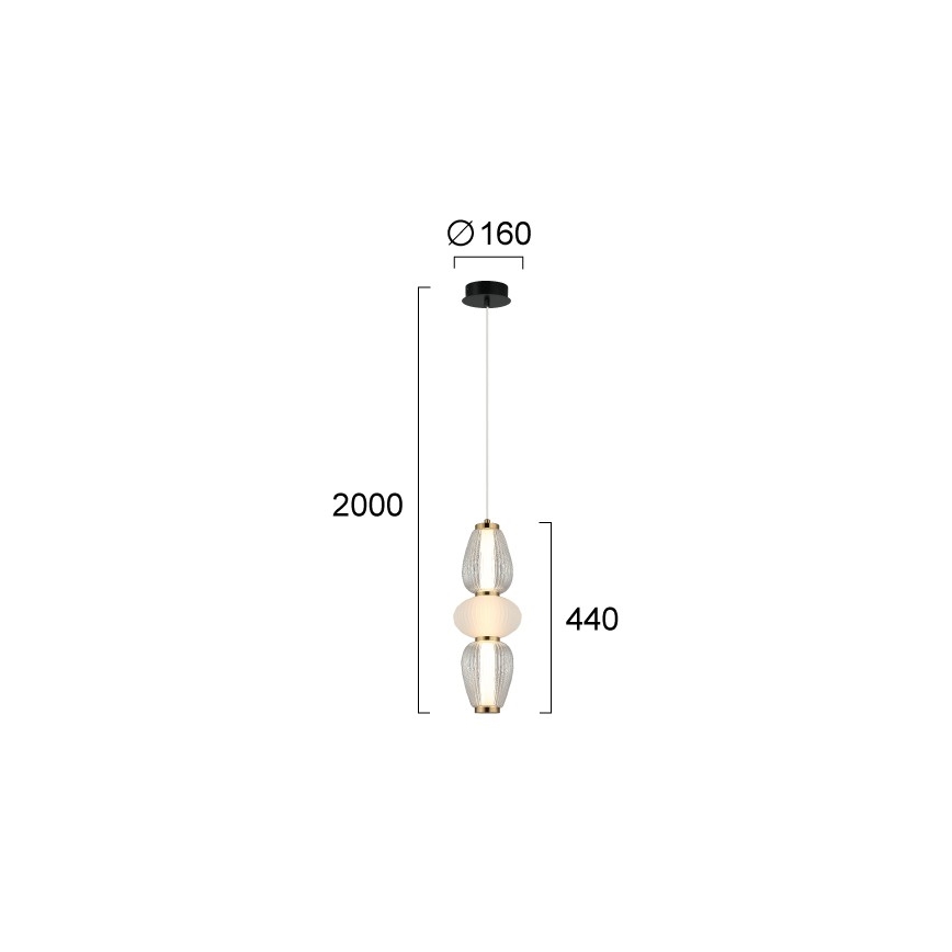 LED полилей на кабел SHINY LED/17W/230V бял/златен