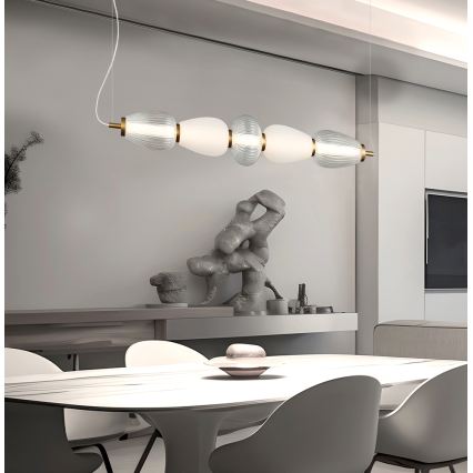 LED полилей на кабел SHINY LED/23W/230V бял/златен