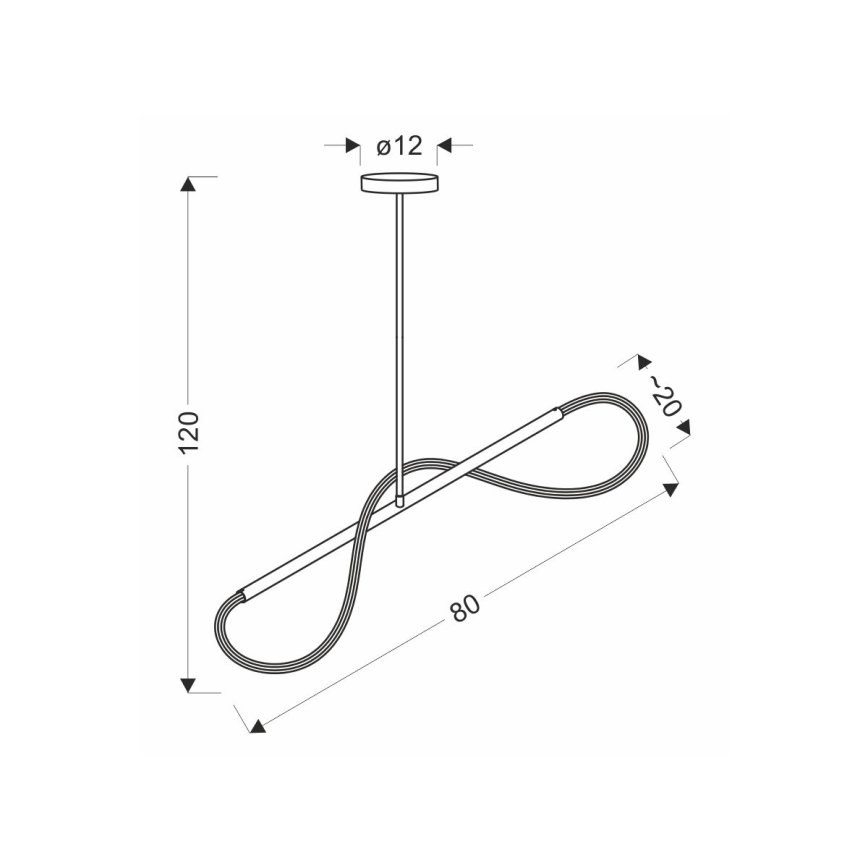 LED полилей на кабел SUPREME LED/18W/230V 80 cm златен