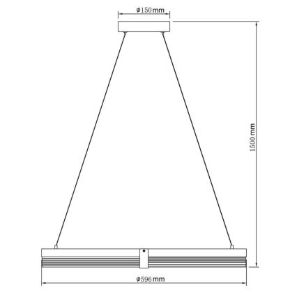 LED полилей на кабел TRIANGLE LED/40W/230V 3000/4000/6000K Ø 60 см черен