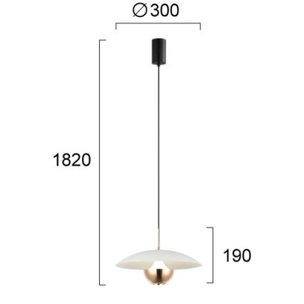LED полилей на кабел VALIA LED/9W/230V бял/златен
