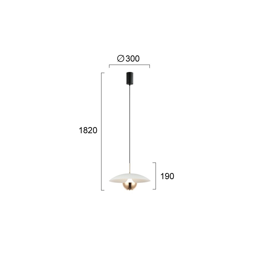LED полилей на кабел VALIA LED/9W/230V бял/златен