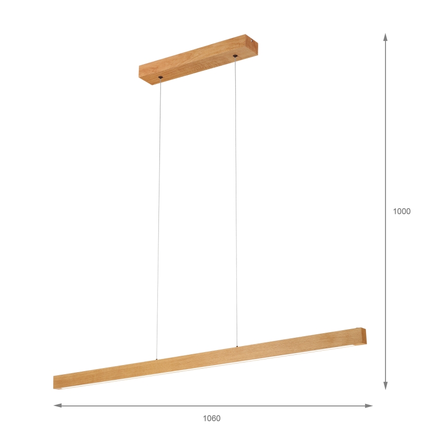 LED полилей на кабел VERDE LED/18W/230V 3000K 106 cm дъб