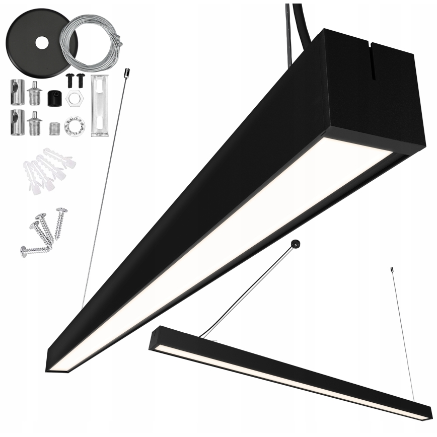 LED полилей на кабел/за повърхностен монтаж LED/44W/230V 6000K 120 cm черен