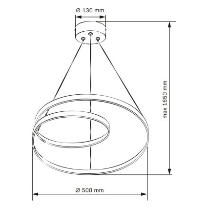 LED полилей на кабел ZEFIRA LED/40W/230V 4000K Ø 50 см златист