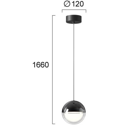 LED полилей на кабел ZIREA LED/7W/230V черен