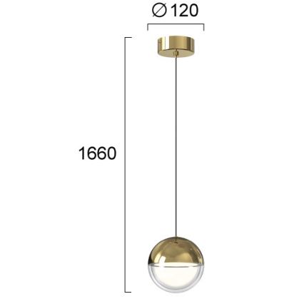 LED полилей на кабел ZIREA LED/7W/230V златен
