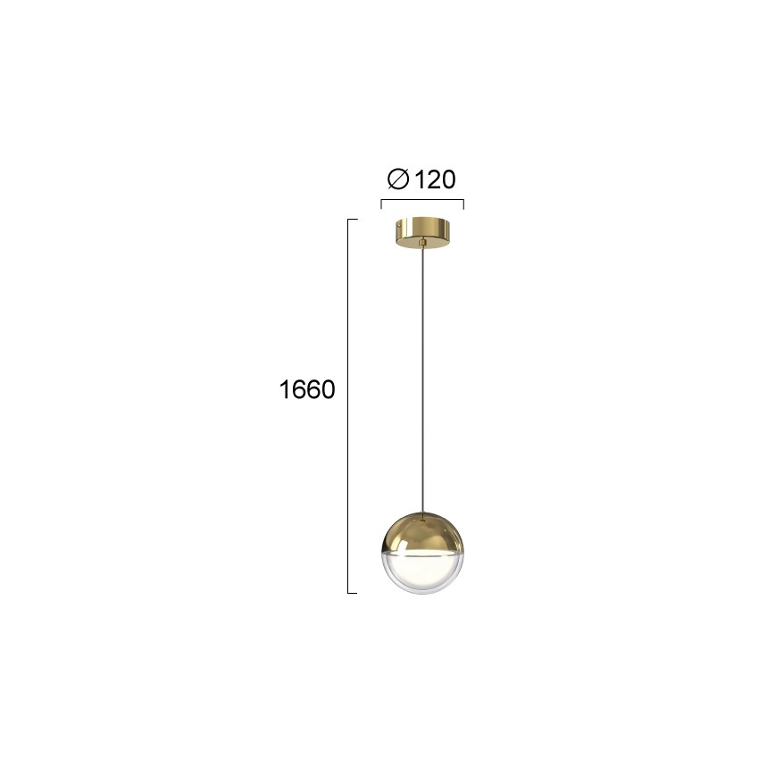 LED полилей на кабел ZIREA LED/7W/230V златен
