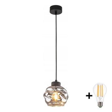 LED полилей на кабел ZULIA 1xE27/15W/230V черен/димно черен