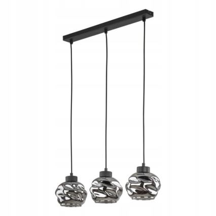 LED полилей на кабел ZULIA 3xE27/15W/230V черен/опушен