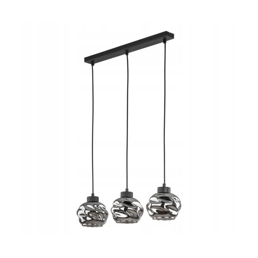 LED полилей на кабел ZULIA 3xE27/15W/230V черен/опушен