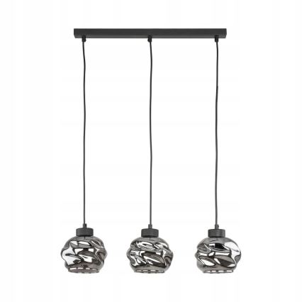 LED полилей на кабел ZULIA 3xE27/15W/230V черен/опушен