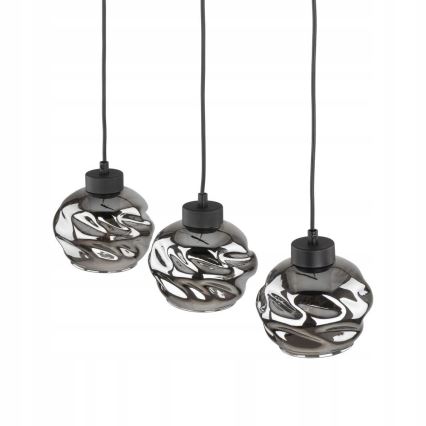 LED полилей на кабел ZULIA 3xE27/15W/230V черен/опушен