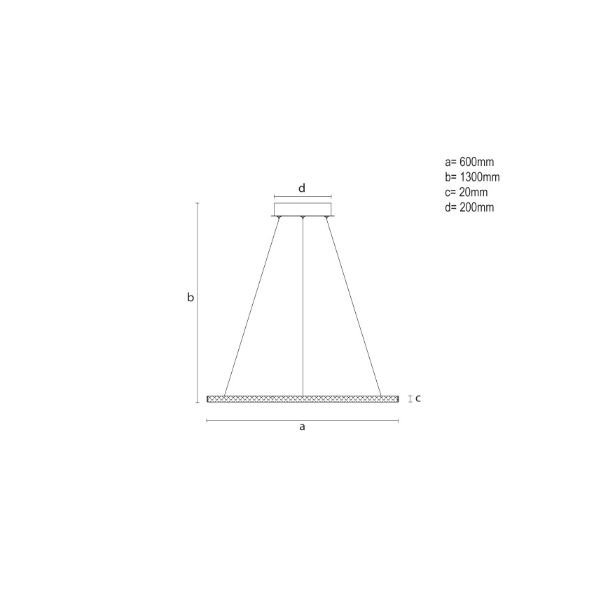 Димируема LED полилей на кабел LED/90W/230V 3000-6500K Ø 60 см + дистанционно управление