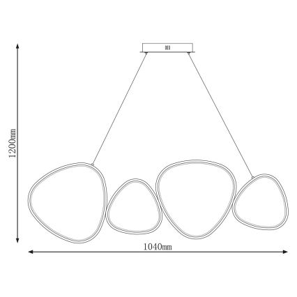 LED полилей с кабелно окачване PETRA LED/48W/230V 4000K черен