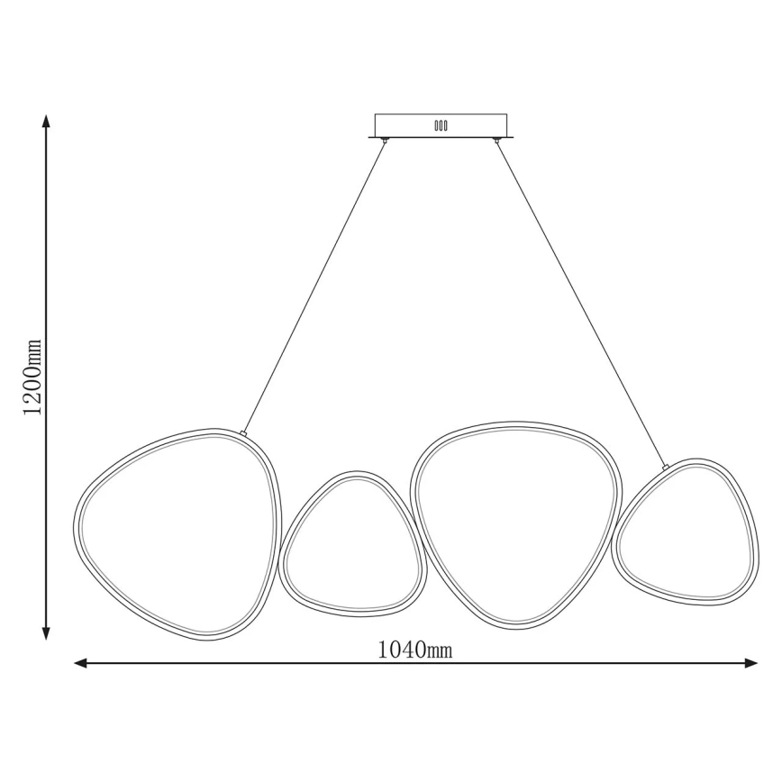 LED полилей с кабелно окачване PETRA LED/48W/230V 4000K черен