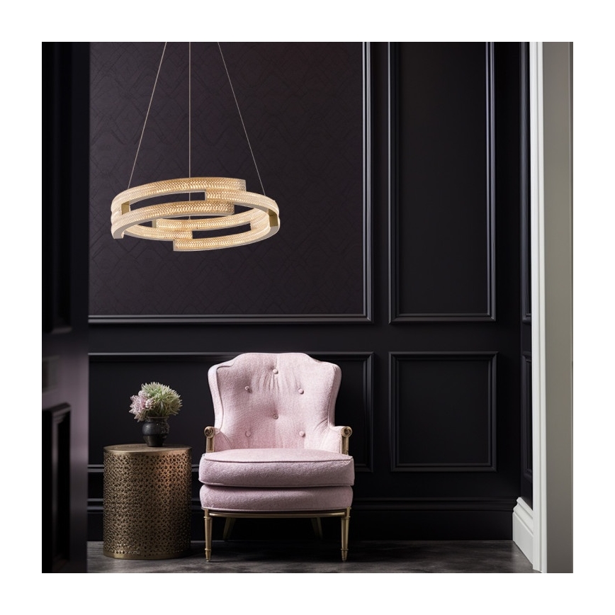 LED полилей с кабелно окачване TARJA LED/36W/230V 3000/4000/6000K Ø 60 см златен