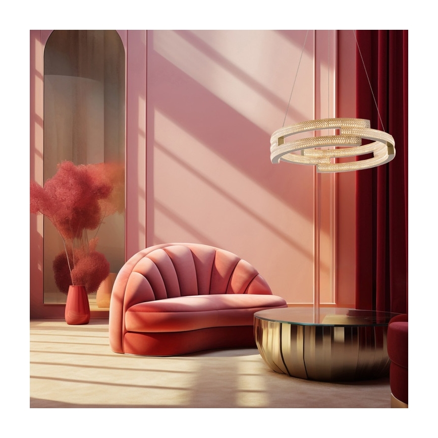 LED полилей с кабелно окачване TARJA LED/36W/230V 3000/4000/6000K Ø 60 см златен