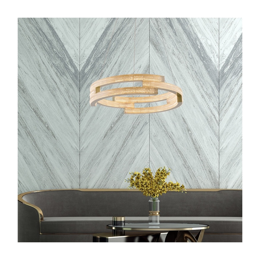 LED полилей с кабелно окачване TARJA LED/36W/230V 3000/4000/6000K Ø 60 см златен