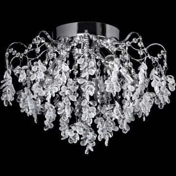 LED Полилей за повърхностен монтаж 4xE27/60W/230V + 4xLED/3W Ø 40 см лъскав хром