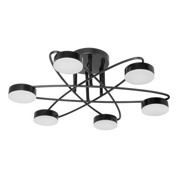 LED Полилей за повърхностен монтаж 6xLED/7W/230V 3000-6000K Ø 60 см черен